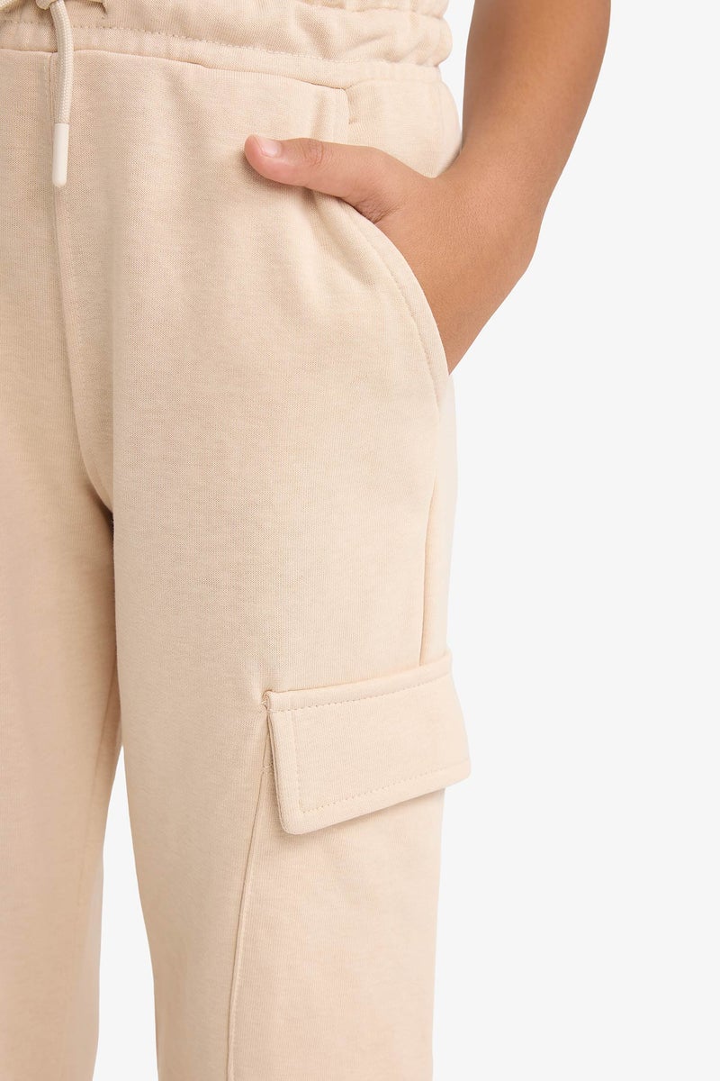 DeFacto Beige Boy Boy Elastic Waist Cargo Sweatpants Casual - Image 4